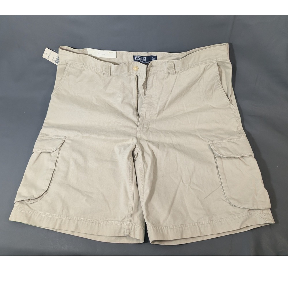 Polo Ralph Lauren Kendall Cargo Shorts Mens 38 Tan Khaki Chino Cotton NWT